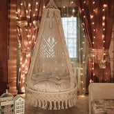 Oversized Macrame Hanging Hammock Chair with Cushion