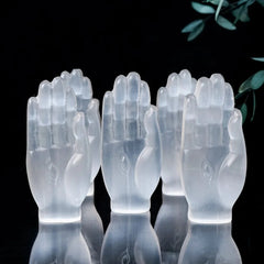 Selenite Hamsa Hand Crystal Carving
