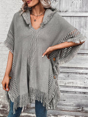Shanti Knitted Hooded Poncho