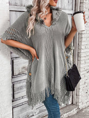 Shanti Knitted Hooded Poncho