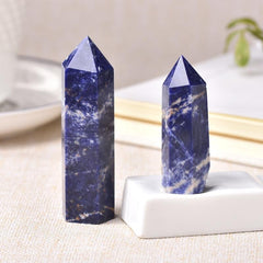 Sodalite Quartz Crystal Point