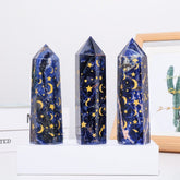 Sodalite With Gold Star And Moon Crystal Tower