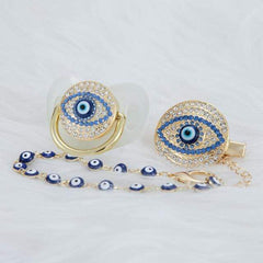 Evil Eye Pacifier and Clip Set