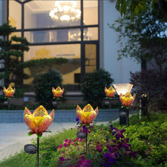 Solar Flower Crackle Garden Light