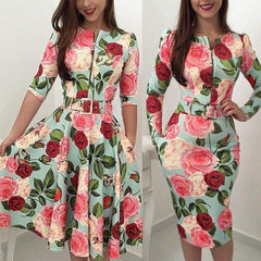 Bandage Bodycon Long Sleeve Short Mini Floral Party Casual Dress