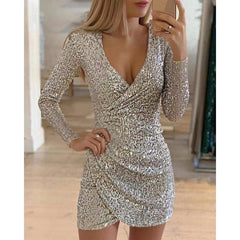 long sleeve sequin dress