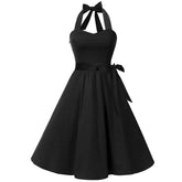 Vintage Halter Sleeveless Dresses Party Night Dress