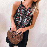WomenBoho Floral Sleeveless Dress Bohemian Summer Holiday Party Beach Casual Short Mini Dress Sundress