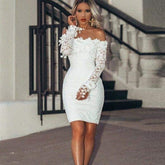 WomenElegant Lace Off Shoulder Floral Dress