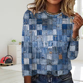 Casual Abstract Plaid T-Shirt