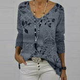 Vintage Leaf Print T-Shirt