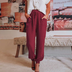 Solid Colour Casual Pants