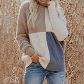 Contrast Color Casual Sweater