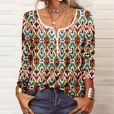 Colorful Abstract Print Blouse