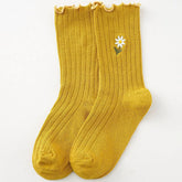 Floral Embroidered Casual Socks