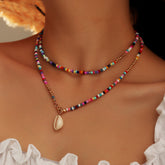 Bohemian Beaded Pendant Necklace