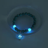 Luminous Lotus Pendant Beaded Bracelet