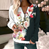 Casual Floral Print Sweatshirt