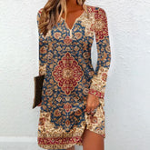 Vintage Ethnic Print Dress