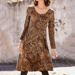 Vintage Ethnic Print Dress