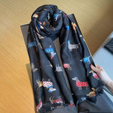 Casual Dog Print Scarf