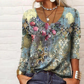 Vintage Floral Print Blouse
