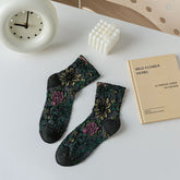 Vintage Floral Jacquard Socks