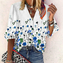 Casual Floral Print Blouse