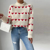 Casual Heart Knit Sweater