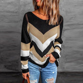 Casual Striped Patchwork Sweater