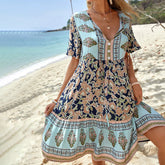 Vintage Floral Print Dress