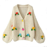 Stitch Flowers Hand Knit Cardigan