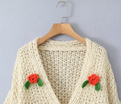 Stitch Flowers Hand Knit Cardigan