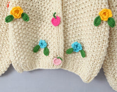 Stitch Flowers Hand Knit Cardigan