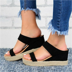 Casual Solid Wedge Sandals