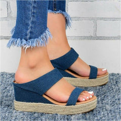 Casual Solid Wedge Sandals