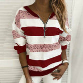 Casual Zipper Striped Shirt