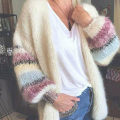 Casual Striped Knitted Cardigan