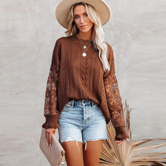 Alva Lace Sleeve Boho Sweater