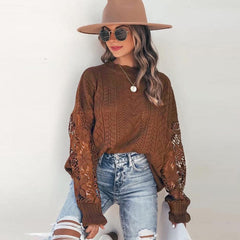 Alva Lace Sleeve Boho Sweater