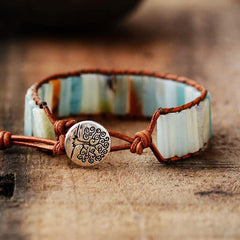 Amazonite Stone Tree Of Life Bracelet