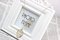 Double Leaf Pendant Necklace