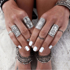 Ancient Goddess Plated Ring Set 4pcs