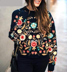 Embroidered Knit Sweater