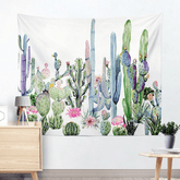 Watercolor Cactus Tapestry