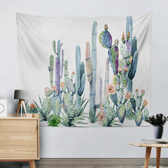 Watercolor Cactus Tapestry