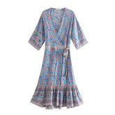 Valeria Midi Dress in Blue