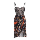 Arae Floral Ruffled Midi Dress
