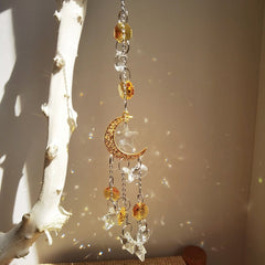 Crescent Moon Crystal Suncatcher