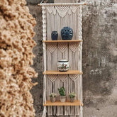 3 Tier Macrame Wall Hanging Shelf